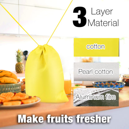 MORSNE yellow banana bags prevent ripening,banana storage freshness bag-looking lightweight convenient veggie bag washable durable (YELLOW-1 pack)