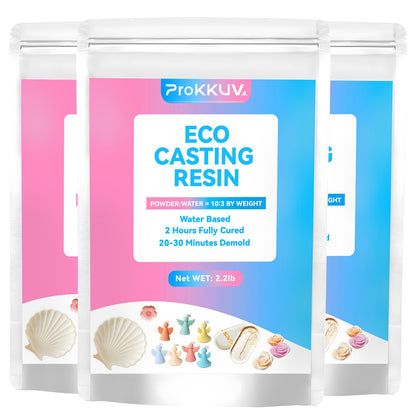 ProKKUV Resin Casting Powder 3000G(6.6lb), 20-30 Minutes Demold Fast Curing Casting Kit for Beginners, Plaster Powder, Easy for DIY Trays, Wedding, Mother's Day Gift