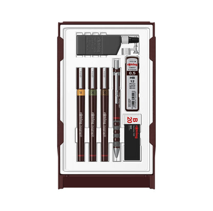 rOtring Isograph Technical Drawing Pen College Set, (0.20, 0.30, 0.50 mm), Includes Pens, Pencil, Eraser, and More - Designed for Precision