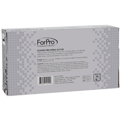 ForPro Professional Collection Disposable Nitrile Gloves, Chemical Resistant, Powder-Free, Latex-Free, Non-Sterile, Food Safe, 4 Mil, Black, Large, 100-Count