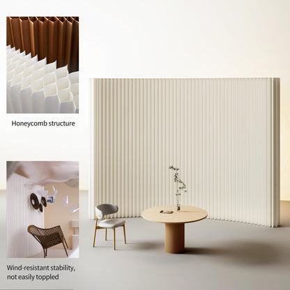 Paper Room Divider, Folding Privacy Screen Lightweight Stretchable Accordion Room Divider Wall, Portable Paper Wall Divide for Home, Office, Clothing Shop (White, L：118in x W: 17in x H：79in)