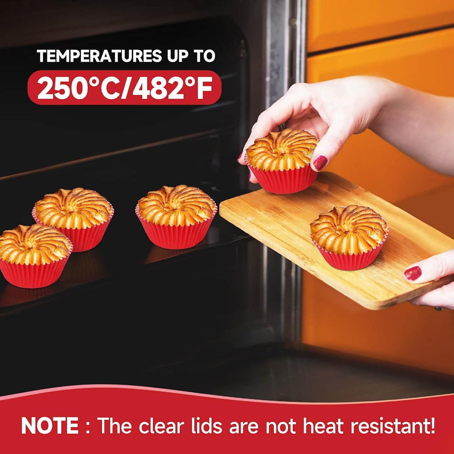 Standard Red Baking Cups, Pack of 200 Cupcake Liners Paper