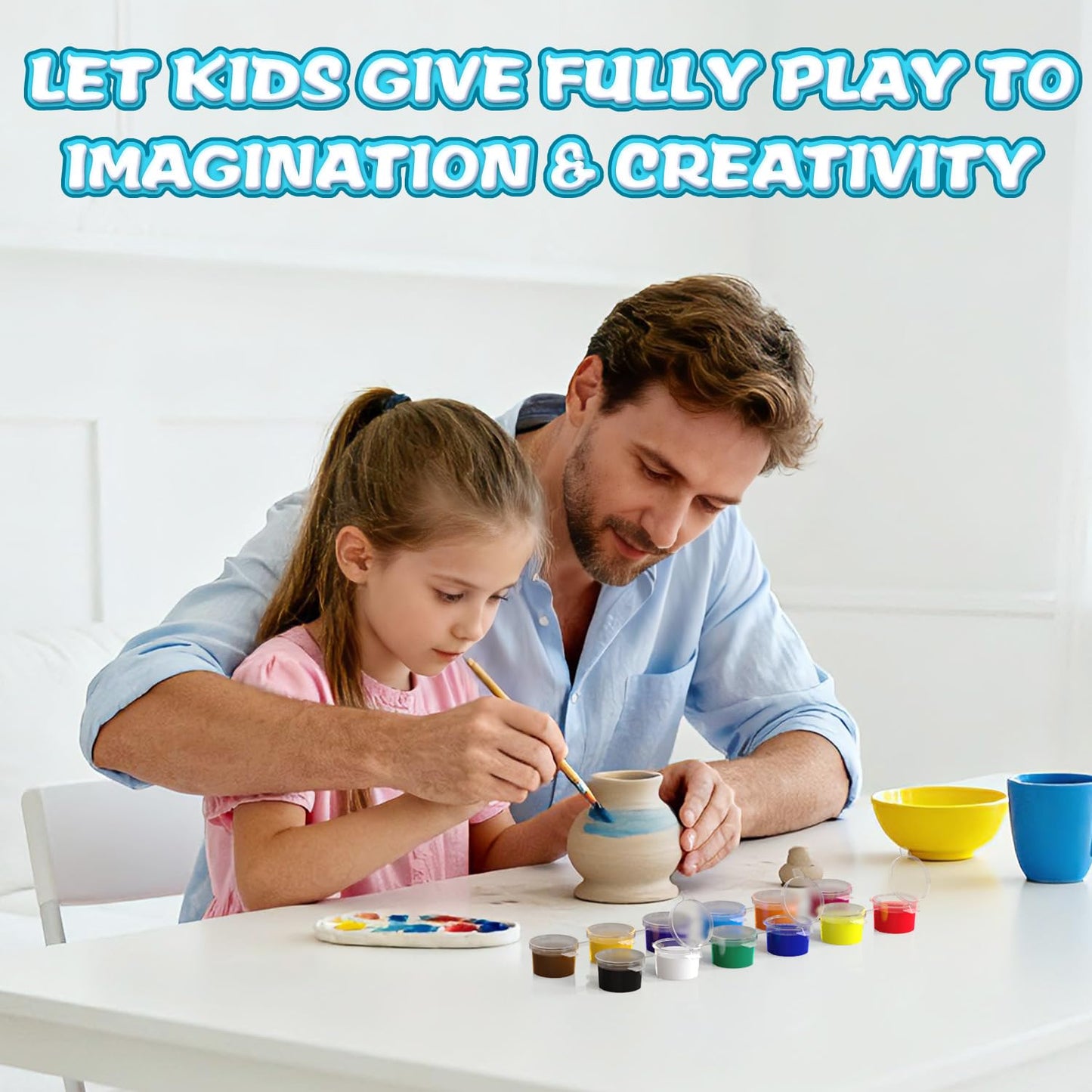 Pottery Wheel for Kids with 3 Clay Kits & Painting Supplies, Complete Arts and Crafts for Kids Ages 8-12, Mini Pottery Studio Toys for Ages 8-13, Ideal Christmas Birthday Gift for Grandkids Boys Girls