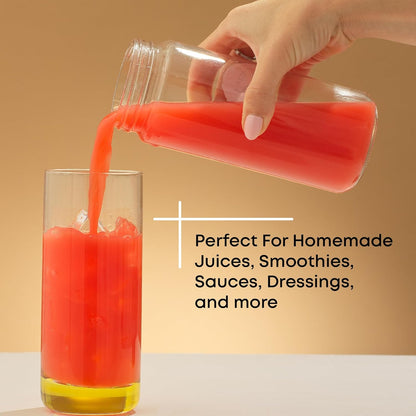 16 oz Set 8 JoyJolt Glass Juice Bottles, Glass Bottles with Caps. of Juice Containers with Lids for Fridge, and Labels