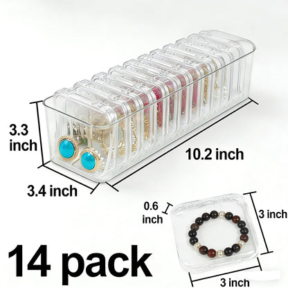 Bead Organizer Box with Lid, 14Pcs Small Beads Organizers and Storage Plastic Cases for Bracelet Making DIY, Jewelry, and Small Parts