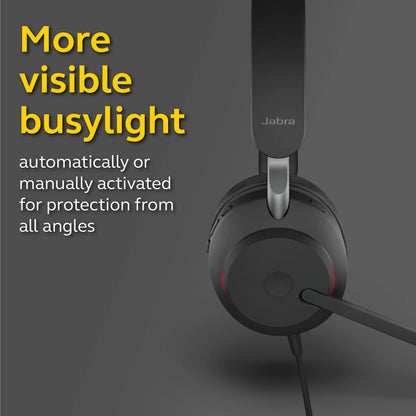 Jabra Evolve2 40 UC Wired Headphones, USB-A, Stereo, Black – Telework Headset for Calls and Music, Enhanced All-Day Comfort, Passive Noise Cancelling Headphones, UC-Optimized with USB-A Connection