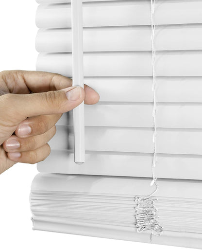 CHICOLOGY Mini Blinds for Windows, White, 29" W x 48" H, Commercial Grade