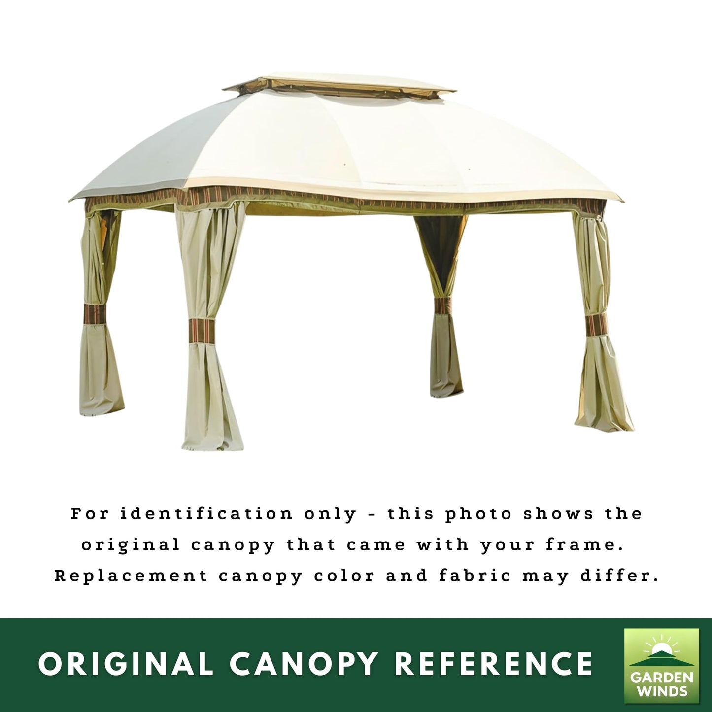 Garden Winds Reinforced RipLock 350 Replacement Canopy Top Cover Compatible with Domed 10’ x 13’ Gazebo Models L-GZ822PCO, D-GZ822PCO - True Navy