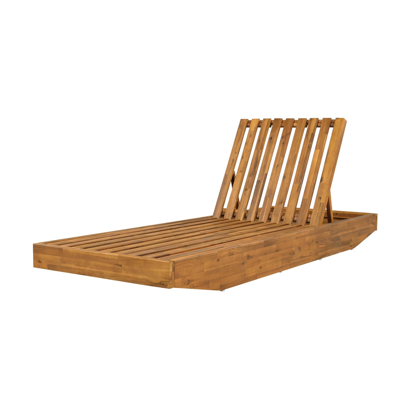 Christopher Knight Home Maril Acacia Wood Chaise Lounge Chair Outdoor, Adjustable Backrest Sun Lounger Recliner, Wooden Patio Sun Bathing Lounge Chair, Teak
