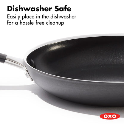 OXO 3-Piece Nonstick Frying Pan Set (8", 10", 12"), PFAS-Free Ceramic Skillets, Dishwasher & Oven Safe, Stay-Cool Silicone Handle