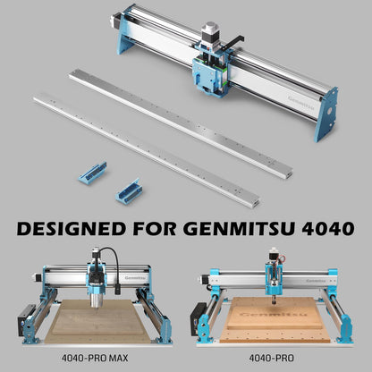 Genmitsu CNC Router Machine 4040-PRO + XZ-axis Extension Kit + Threaded Inserts 2040 MDF Spoilboard