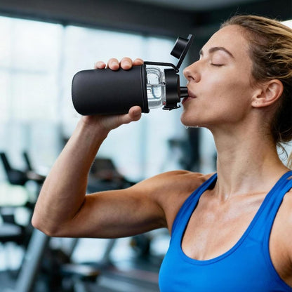 Neodaco 20 OZ Glass Shaker Bottle, Odorless Sport Water Bottle with 304 Stainless Steel Ball and Removable Cleaning Brush for Fitness Protein Mixes