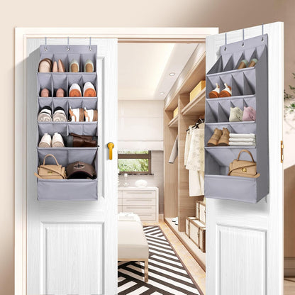 1 Pack Closet 15 FENTEC Over-the-Door-Shoe-Organizers,Hanging Organizers with Large Pocket Shoe Holder Hanging Shoe