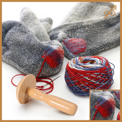 Caydo Speedweve Darning Mini Loom Kits Machine with 50 Color Threads, Sock Darning Mushroom Egg, Complete Darning Kit for Beginners Quickly Mending Jeans Socks, DIY Artful Patterns, Repair Clothes