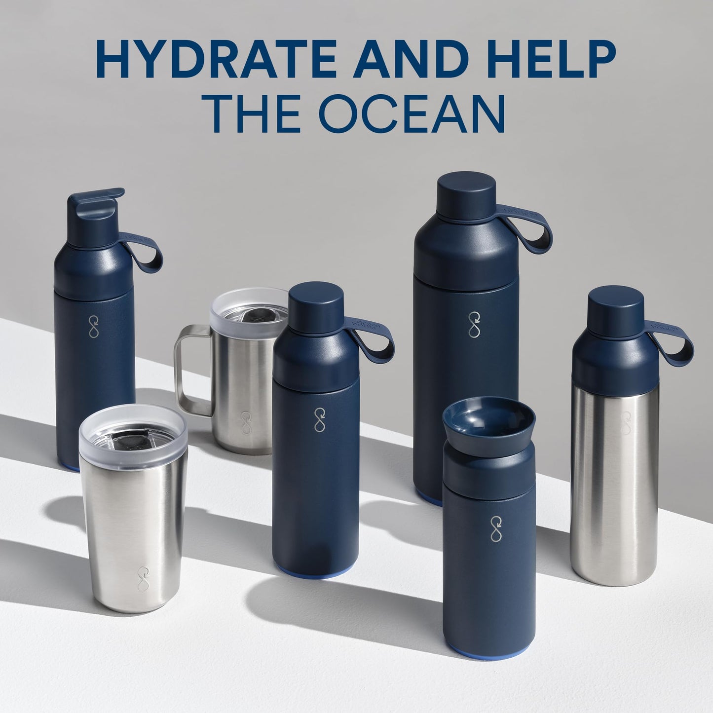 Ocean Bottle Original 17 oz | Stainless Steel Water Bottle | Reusable & Sustainable | Keeps Drinks Cold & Hot | Eco Friendly Gift (Rock Grey)