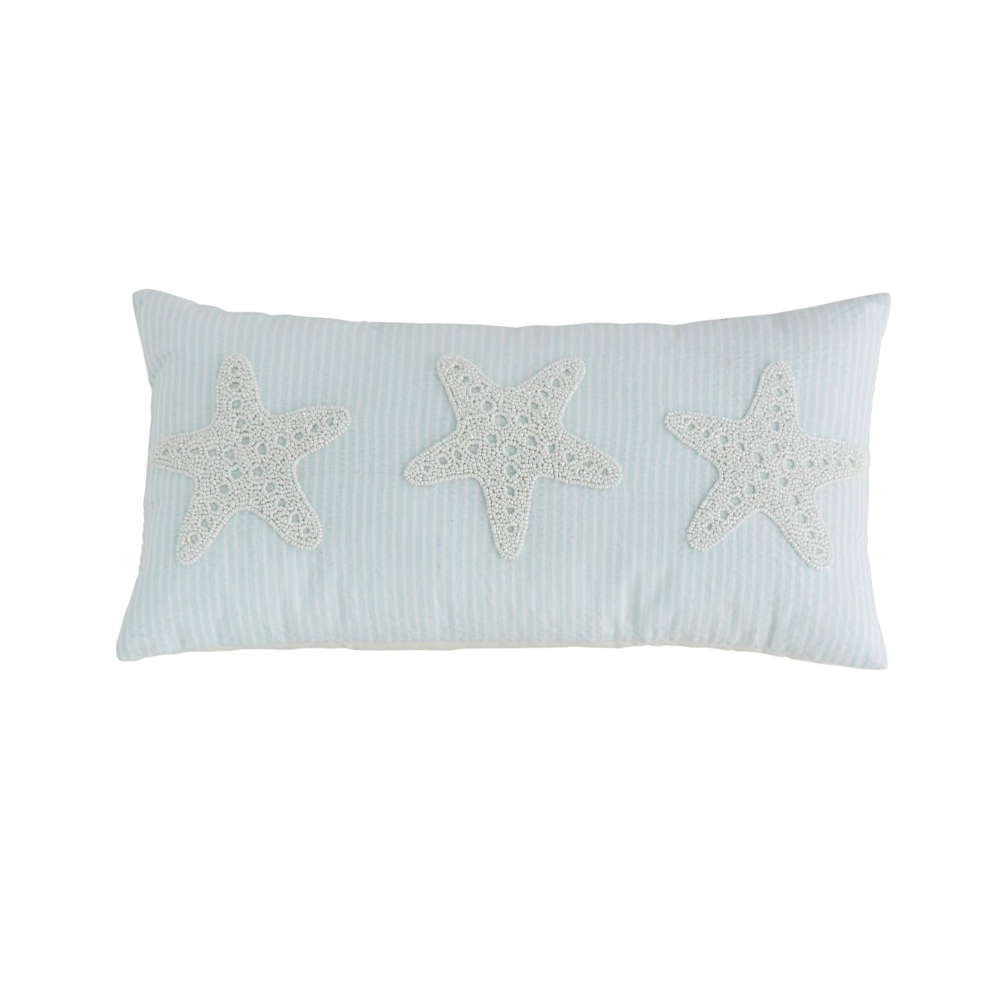Mud Pie Starfish Sea Beaded Pillow; 11" X 22"