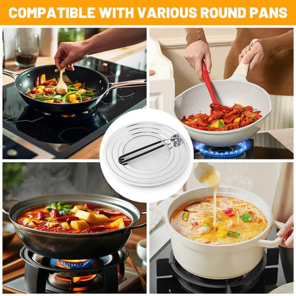 Stainless Steel Splatter Screen for Frying Pan, Collapsible Grease Splatter Guard with Folding Insulated Handle for Fry Pans, Cover Oil Splash from Bacon, Oil or Deep Fryer(SIZE:11.81inch)
