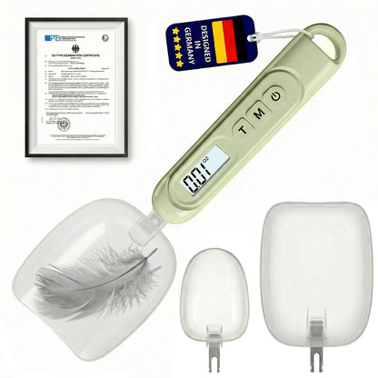 2026 Upgraded 2-In-1 Digital Measuring Spoon 【High-Precision 0.01oz/0.1g · Tested 10000+】 Baking Scale 【7-Unit】 Digital Kitchen Scale for Baking, Gram Scale for Weight Loss, Large & Small Scoop, Green