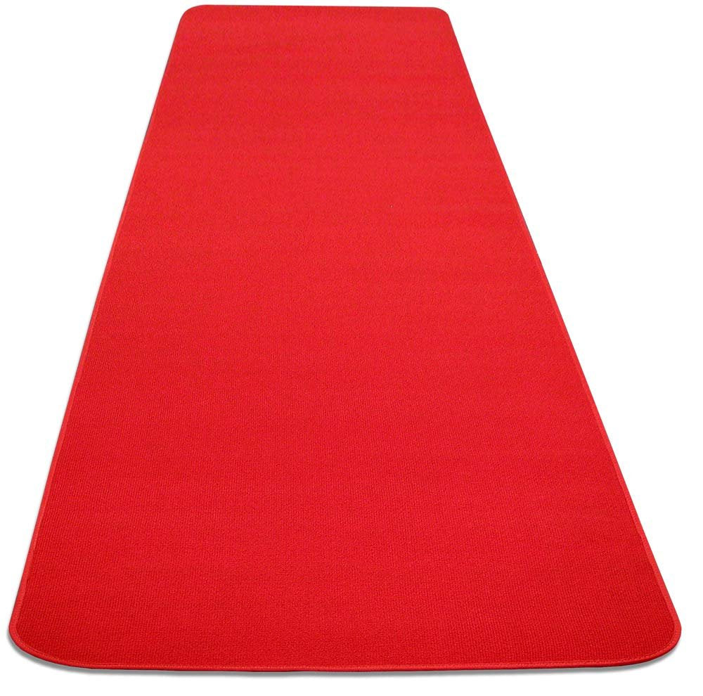 House, Home and More Red Carpet Aisle Runner - 4 Ft x 30 Ft - Real Carpet, Bound Edges, Low Pile Height, Stain Resistant, Event Runway Rug for Wedding, Hollywood Movie Award Ceremony Party Decoration