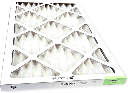 Proairtek AF12201M08SWH Model 12x20x1 Air Filter, MERV 8 for Clean Air in Home, Captures Microscopic Particles