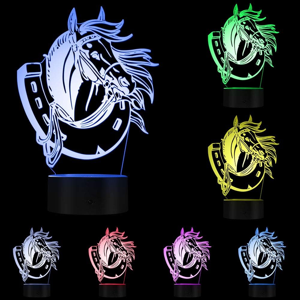 The Geeky Days Horse Modern Lighting - 3D Optical Illusion Light USB Night Lamp for Home Table Desk Decor