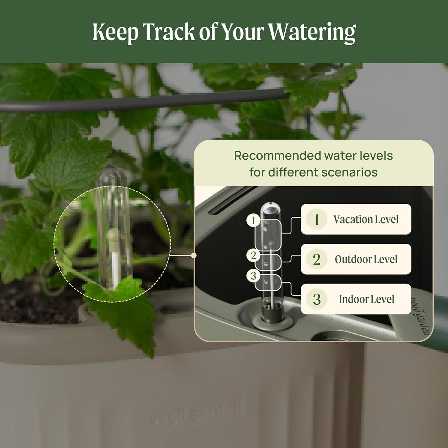 Countertop Vego garden Mini Planter Indoor Pots with Trellis Self-Watering Herb Planter for Climbing Vegetables Flowers
