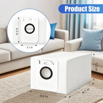 Loszaral 6-Pack Dustin & Orb-i Replacement Vacuum Bags for bObsweep Dustin & Orb-i Self-Emptying Robot Vacuum - 3.5L High Capacity Advanced Filtration Bags (White)