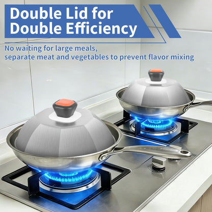 Cheese Melting Dome Set of 2, Stainless Steel 9" Griddle Melting Cheese Dome Wok Lids, Basting Cover for Griddle - Griddle Accessories for Outdoor & Indoor