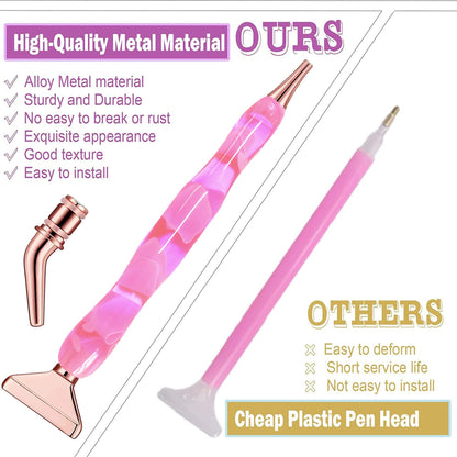 Heyseri Diamond Art Pens, “Classic Wax Stylus” Diamond Painting Pen, Traditional Diamond Painting Tools Accessories, Gem Art Pen with Metal Tips for 5D Craft Nail