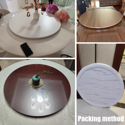 Wood Lazy Susan Rotating Turntable Organizer, Non Skid Kitchen Tray for Cabinet - 43 48 53 58 63 68cm, 73 78 83 88 93 98cm Round Charcuterie Board for Pantry, Countertop