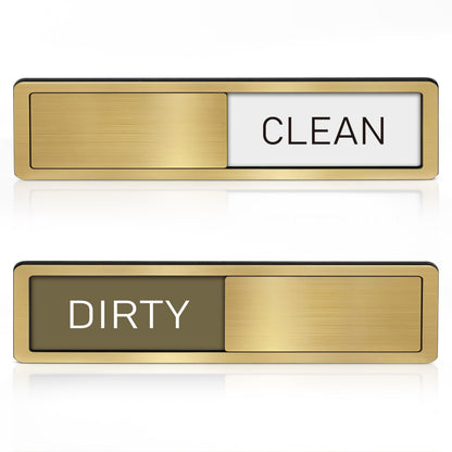 Dishwasher Magnet Clean Dirty Sign - Stainless Steel Dishwasher Magnet Sign - Clean & Dirty Dishwasher Slider Indicator - Kitchen Organizers and Storage