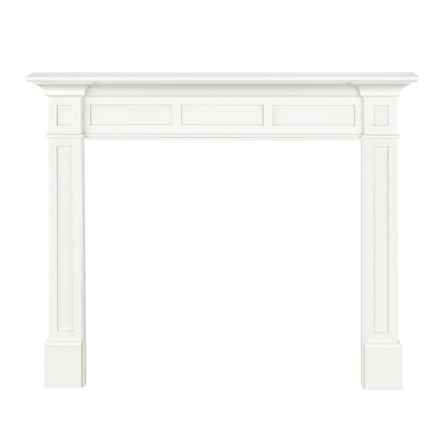 Pearl Mantels ARYB48515 Furniture for Your Fireplace, Premium Grade A MDF Mantel Surround, Crisp White Paint, Interior Opening 48" W x 42" H