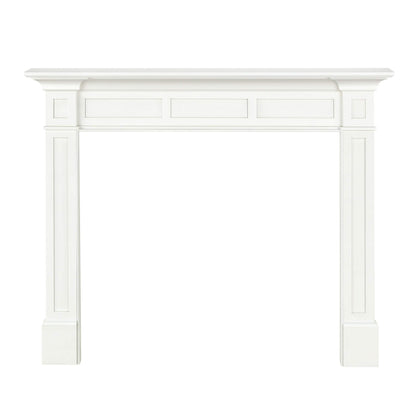 Pearl Mantels ARYB48515 Furniture for Your Fireplace, Premium Grade A MDF Mantel Surround, Crisp White Paint, Interior Opening 48" W x 42" H