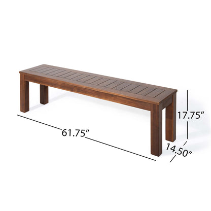 Christopher Knight Home Manila Outdoor Acacia Wood Picnic Set, Dark Brown
