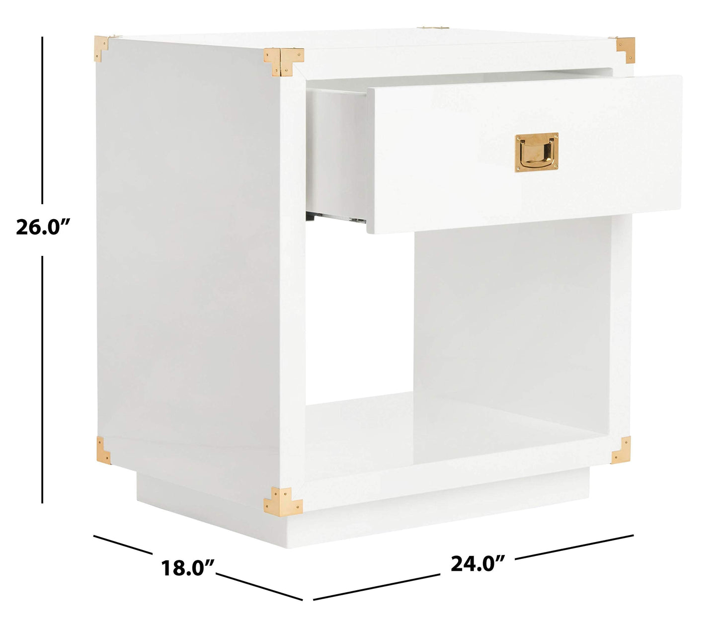 Safavieh Couture Collection Lella White Lacquer Side Table