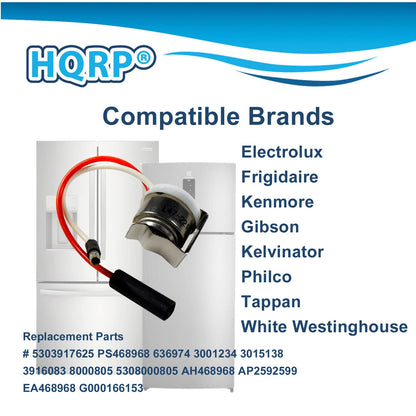 HQRP 2-Pack Defrost Thermostats Replacement for Frigidaire 5303917625 AP2592599