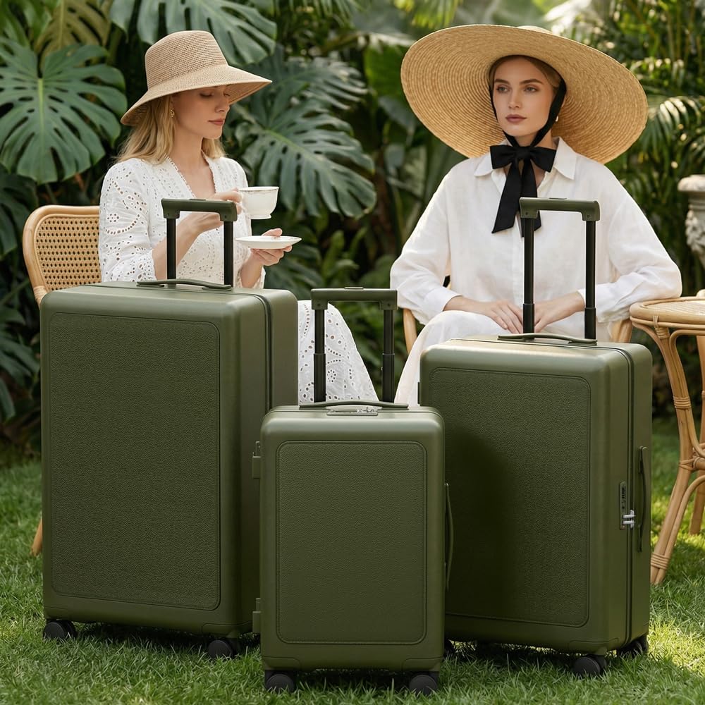 Joyway Luggage Sets 3 Piece with Spinner Wheels, Carry On Luggage 20In with ABS+PC Hardshell, Lightweight Suitcase Set with TSA Lock and Pressure-resistant Frame, 20/24/28 Inch, Green