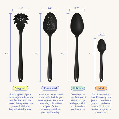 GIR Heat-Resistant Kitchen Spoons, Nonstick for Mixing and Cooking, Ultimate 13 IN, Black
