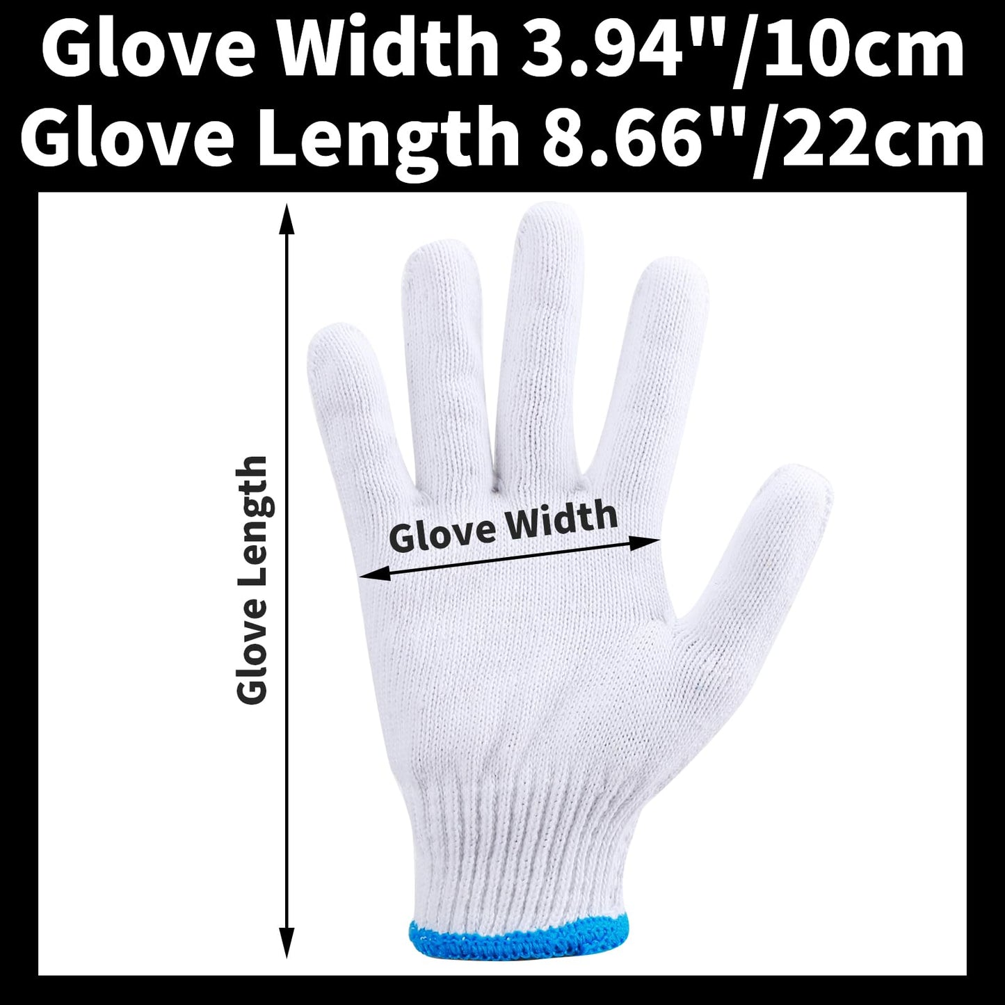 ENPOINT White Gloves Men Women, 12 Pairs Cooking Gloves for BBQ, Cooking, Grilling, Oven, Heat Resistant, Mechanics, Welding, Gardening Field Dressing Safty Work Gloves Bulk, Medium