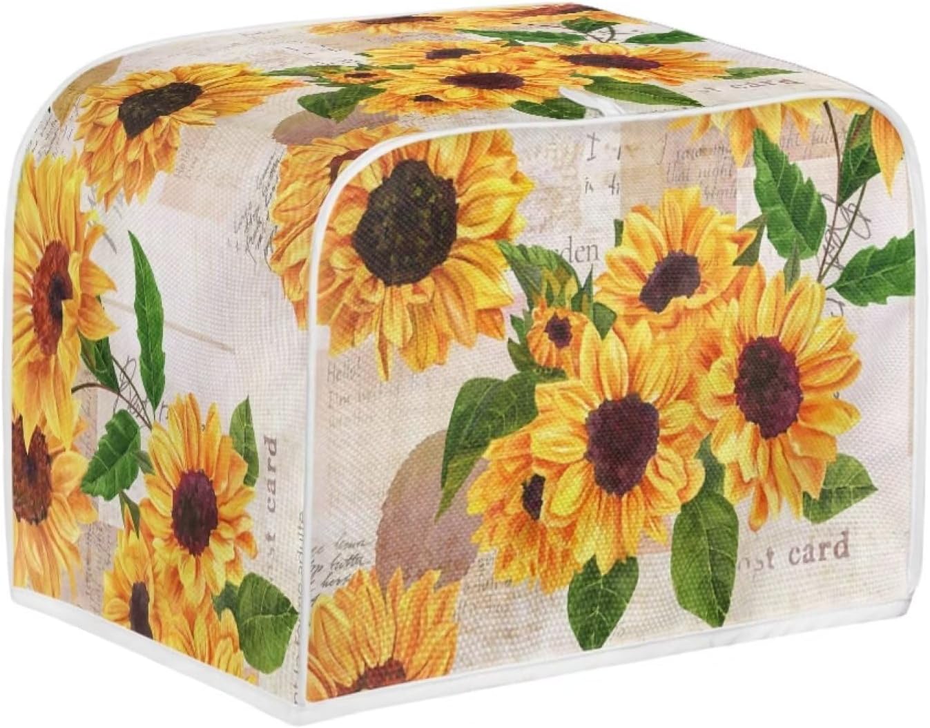 Sunflowers Print Kitchen Appliance Cover, 3 Slice Toaster Flower Small Appliance Parts, Stain Resistant Coffee Maker