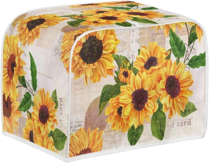 Sunflowers Print Kitchen Appliance Cover, 3 Slice Toaster Flower Small Appliance Parts, Stain Resistant Coffee Maker