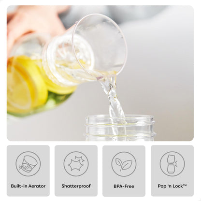 TOSSWARE POP 32oz Carafe, SET OF 72, Recyclable, Unbreakable & Crystal Clear Plastic Drink Pitcher