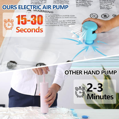 ZPP Vacuum Storage Bags with Electric Pump (30 Pack) - 6 Jumbo, 6 Large, 6 Medium, 6 Small, 6 Roll Up Bags for Travel