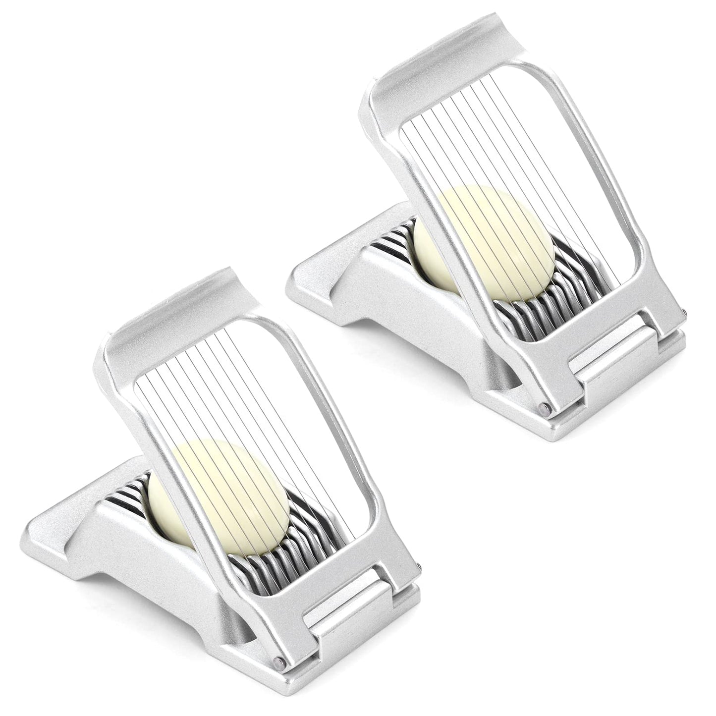 2 Packs Egg Slicer,Strawberry Slicers, Stainless Steel Wire Egg Slicer for Hard Boiled Eggs, Heavy Duty Aluminum Base Metal Egg Cutter for Egg Strawberry Soft Fruit & Food, Dishwasher Safe
