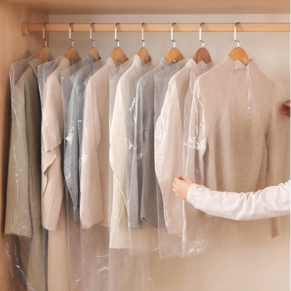 DERIQ 20pcs 60 Inch Plastic Garment Bag, Clear Dry Cleaner Bags for Clothes Cover, Laundry Bags for Storage