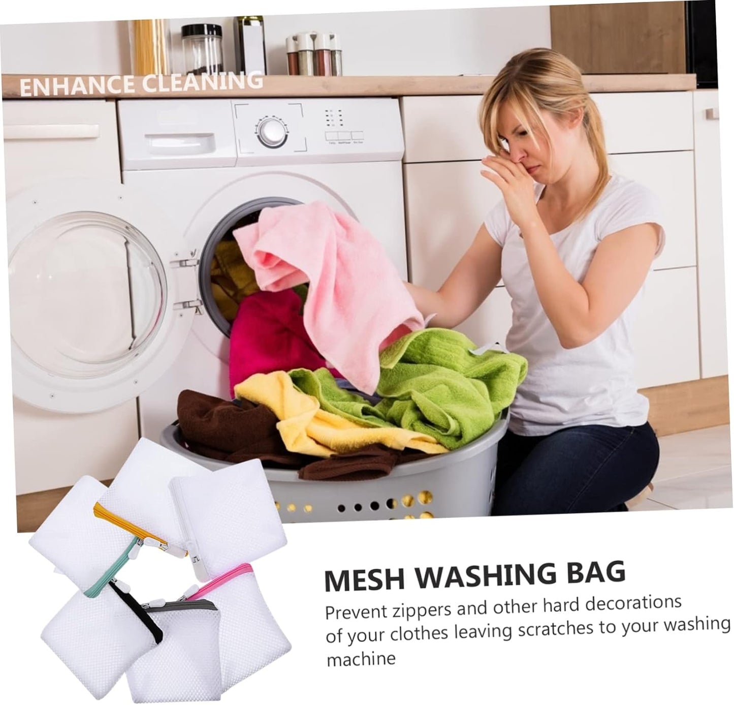 Zerodeko 6pcs Laundry Bag Set, Fine Mesh Washing Bags for Underwear, Bras, Travel Wash Bag with Zipper