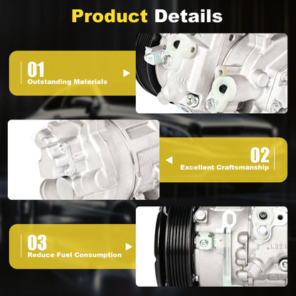 GIVEMER Air Conditioning AC Compressor with Clutch Compatible with Toyota Corolla 2009-2010, Matrix 2009-2012, Scion xD 2008-2014 1.8L,Replaces 88310-02510,4711632, 6512719, CO-11210C, 68328,CO11210C
