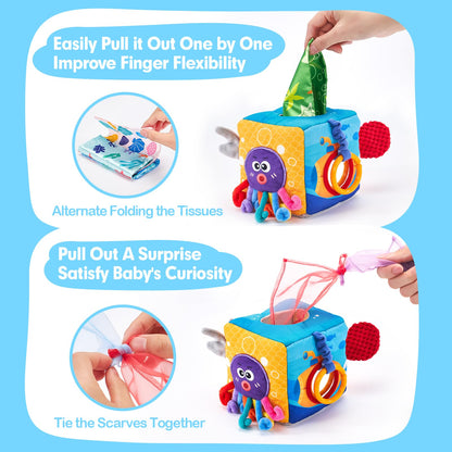 hahaland Baby Toys 0-12 Months - Soft, Crinkle, Squeaky, Sensory Toys for Babies