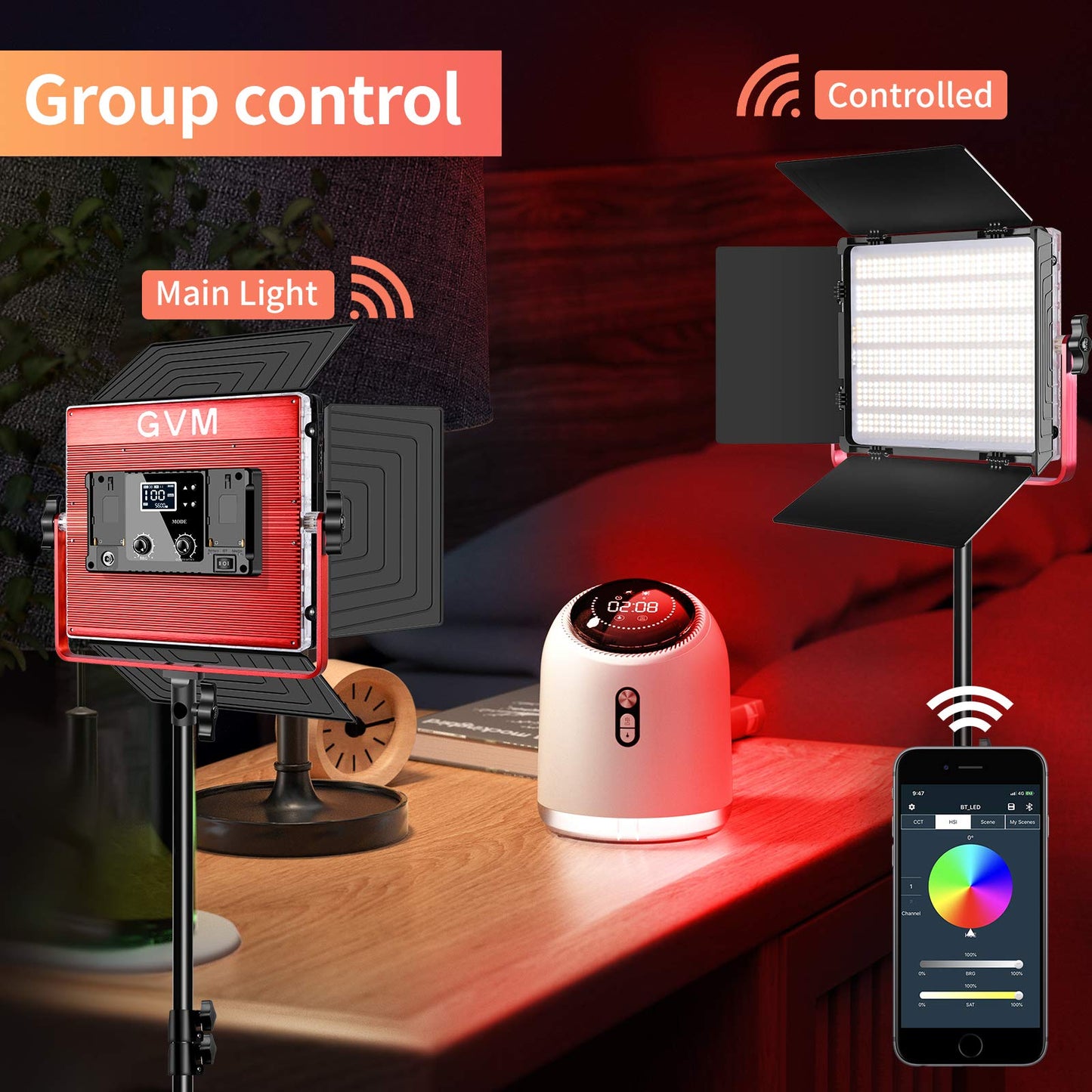 GVM RGB LED Video Light, 50W Video Lighting Kit with APP Control, 1200D Photography Lighting kit for YouTube Studio, 3 Packs Led Panel Light, 3200K-5600K, Aluminum Alloy Shell, CRI 97
