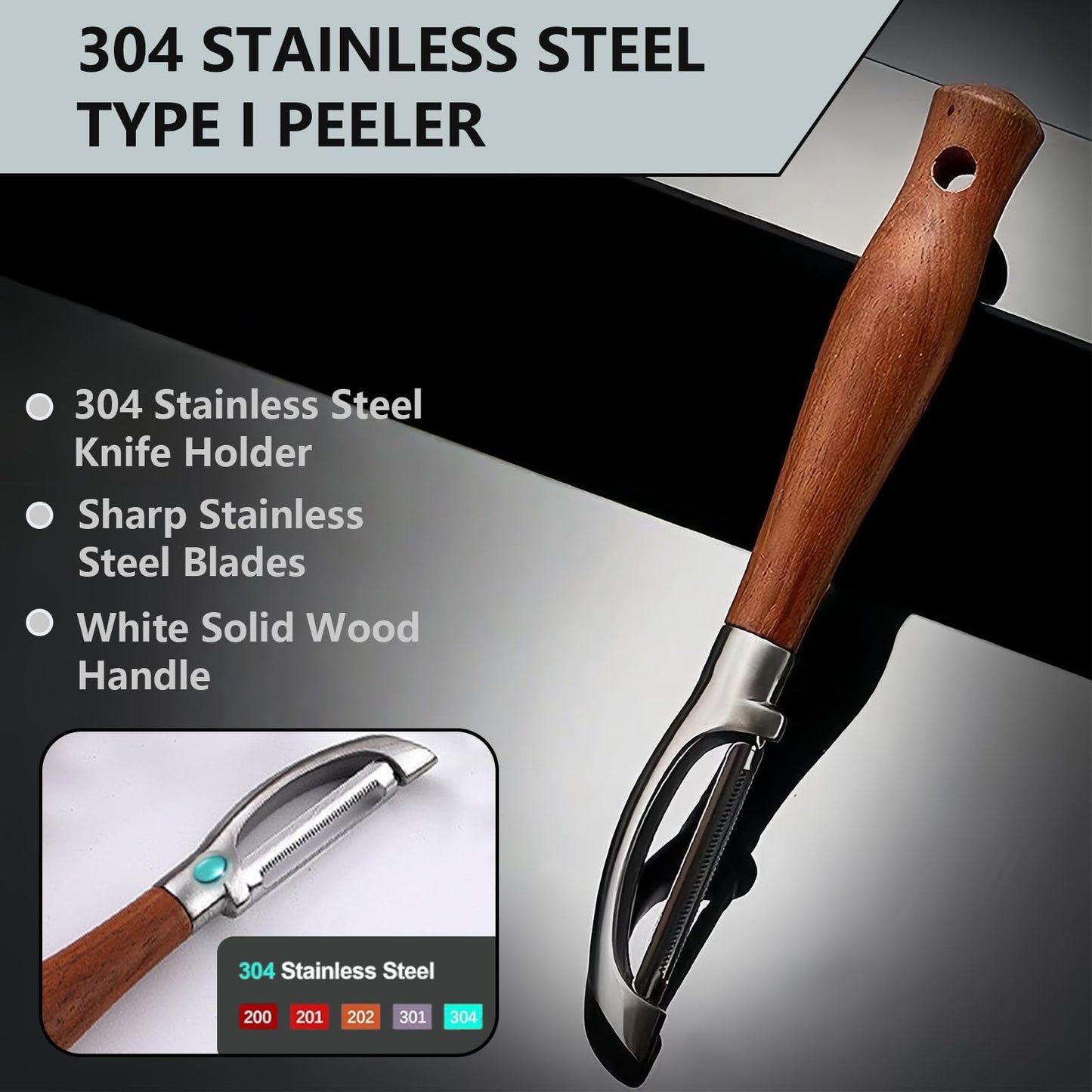 Laoxiongtou Professional Potato Peeler,Vegetable Peeler Stainless Steel,Carrot Peelers For Kitchen There Are Sharp Swivel Blades And Natural Anti Slip Wooden Handle,For Fruit And Vegetable Peeler